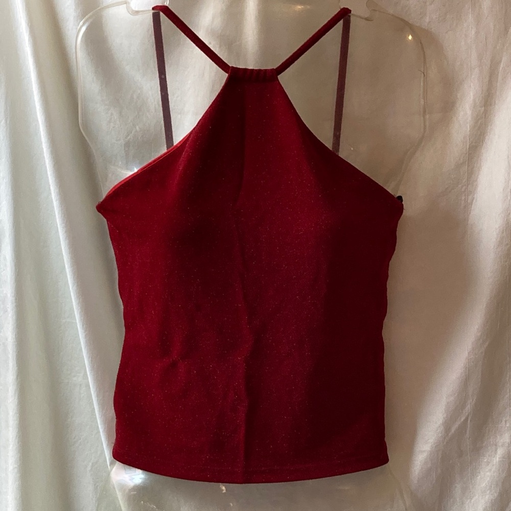 Glistening Sexy Red Halter Top